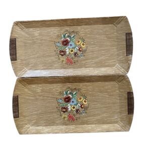 2 Hasko Floral Bridal Shower Wood Lap Trays